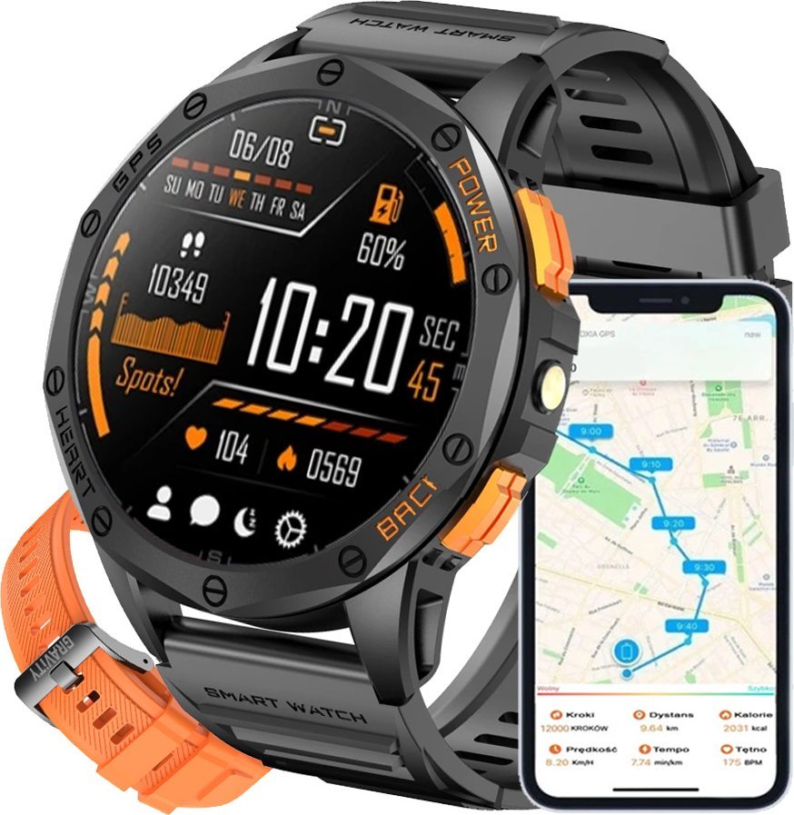 Zegarek męski SMARTWATCH GRAVITY GT24-3 BK/BK/OG PROF