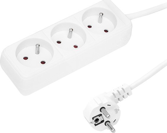 Blow 98-712# Przedłużacz sieciowy pr-370p 3-gniazda z uziemieniem 3m biały 3x1,5mm