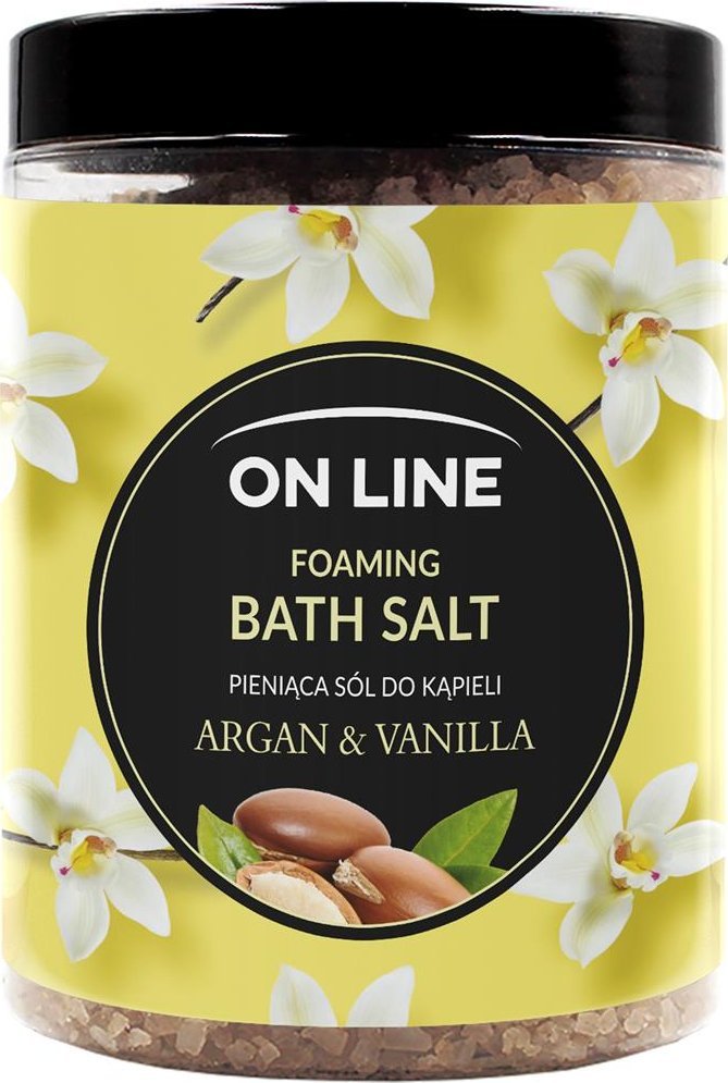 On Line On Line Pieniąca Sól do kąpieli Agran & Vanilla 1200g