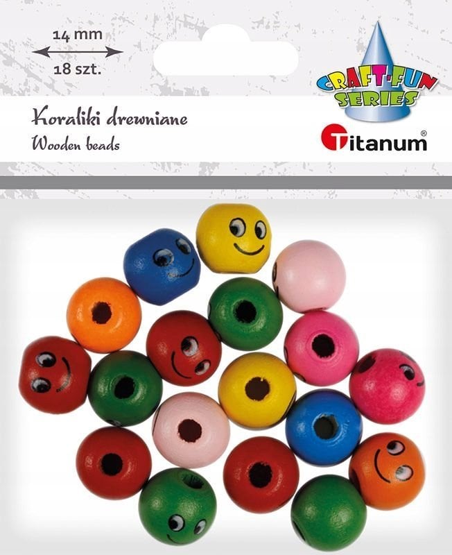 Titanum Koraliki plastikowe okr±głe z twarz± 18szt