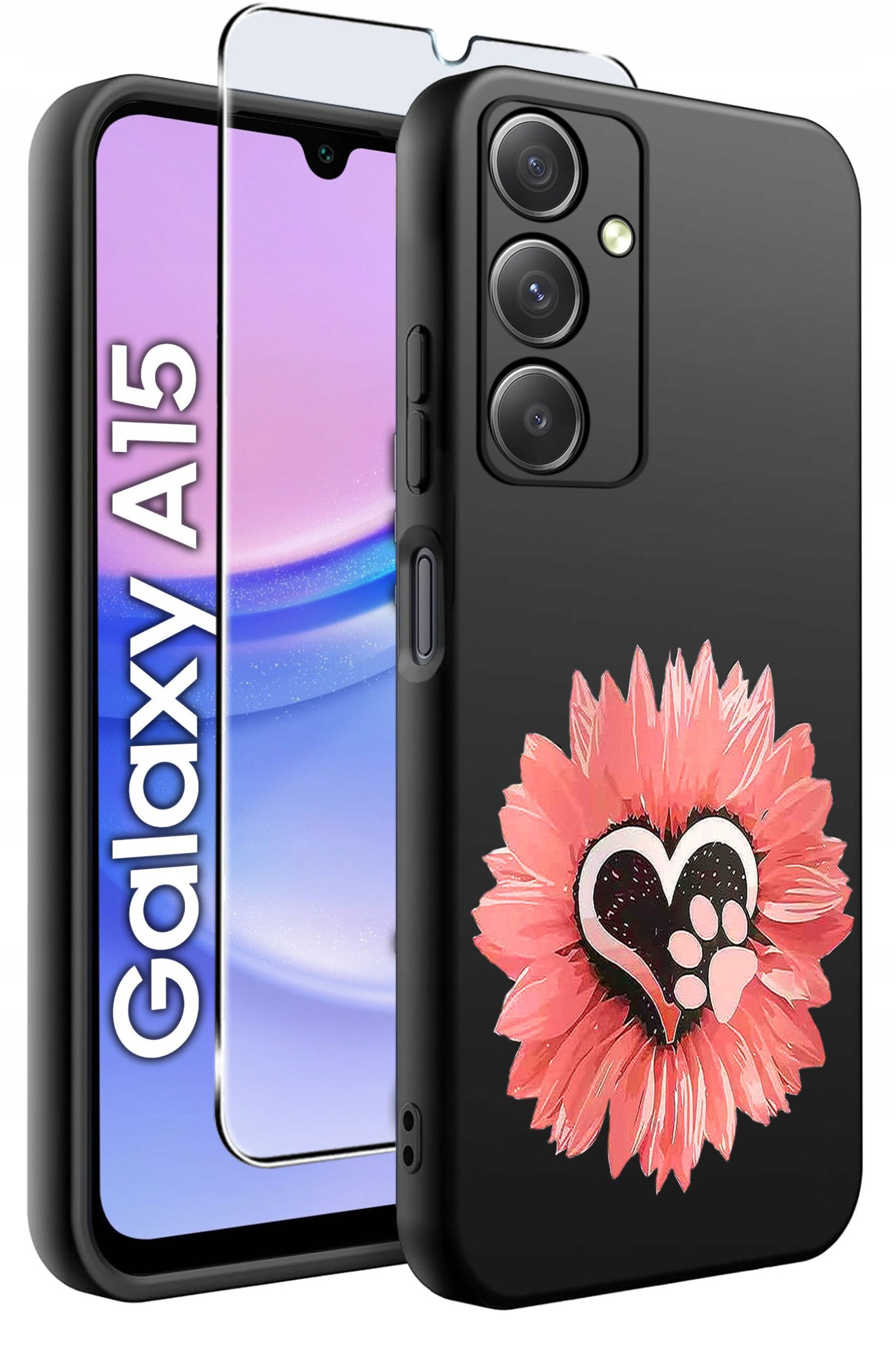 ETUI do Samsung A15 4G | 15 5G WZORY | SILIKONOWE MATT CASE + SZKŁO 9H