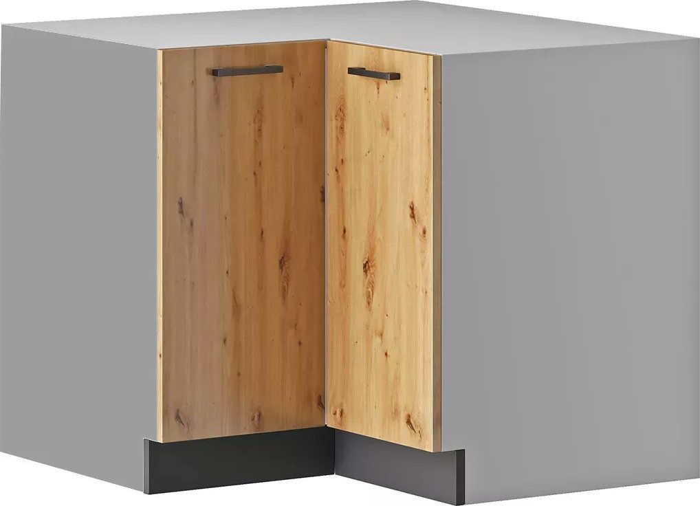 Elior Narożna szafka kuchenna z podwójnymi drzwiczkami dąb artisan - Rimer 17X 90 cm