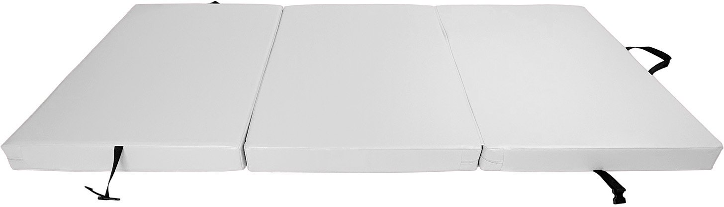 UnderFit Materac gimnastyczny składany trzyczęściowy 210 x 100 x 10 cm biały