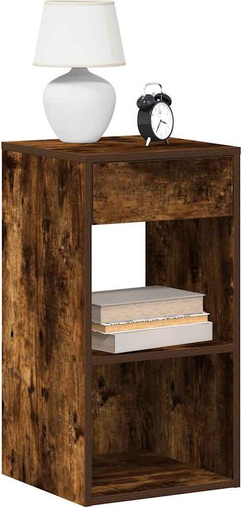 vidaXL vidaXL Szafki nocne z szufladą, 2 szt., przydymiony dąb, 35x34x66,5 cm