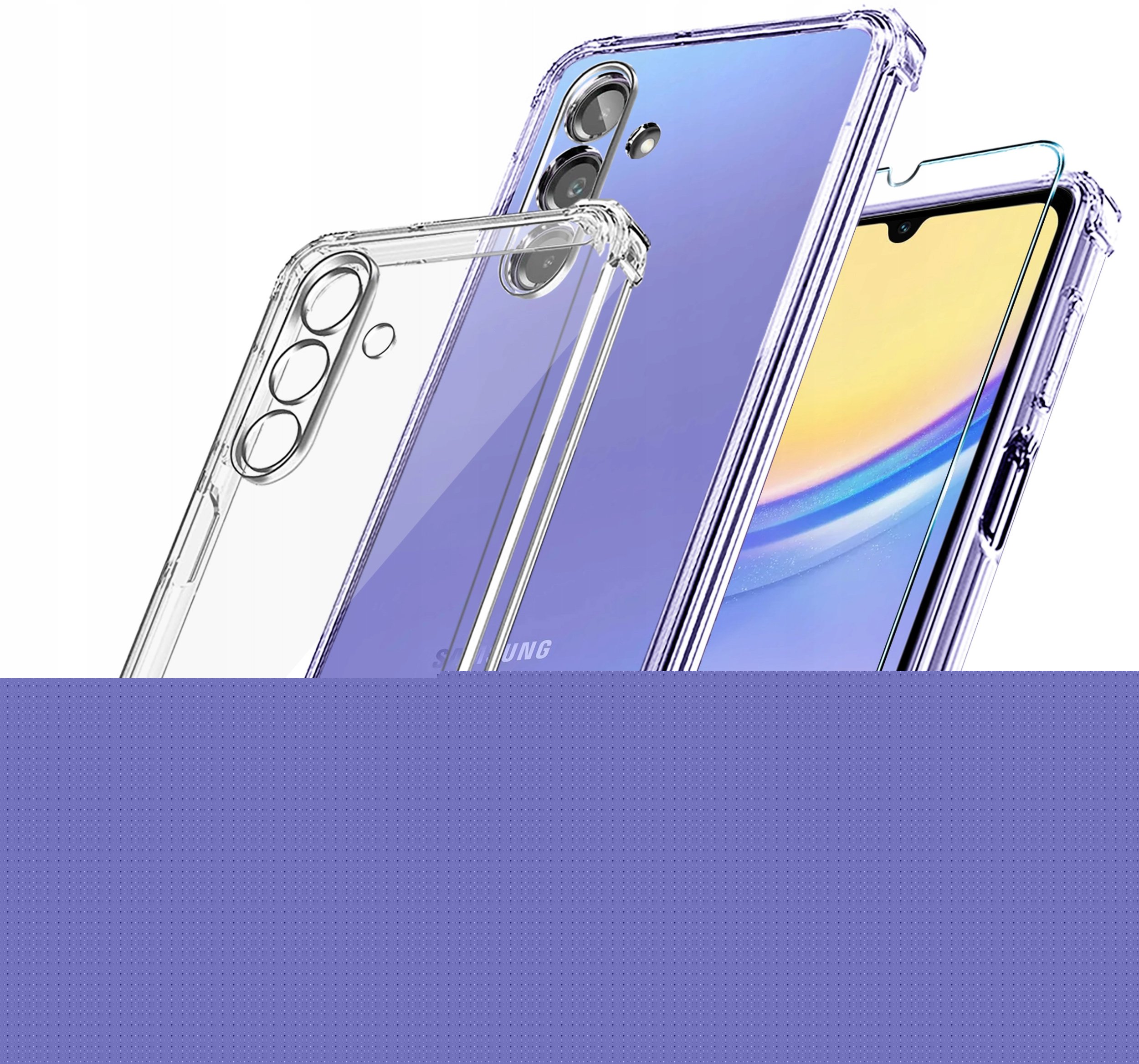 Etui do Samsung Galaxy M15 5G ANTI-SHOCK CLEAR CASE + Szkło 9H