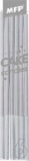 MFP paper świeczki do tortu 6 szt. 14cm srebrne 8800113