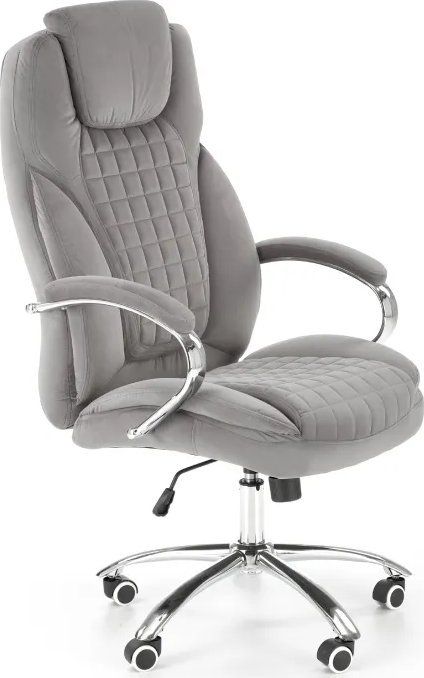 Krzesło biurowe Halmar Fotel biurowy KING 2 VELVET szary HALMAR