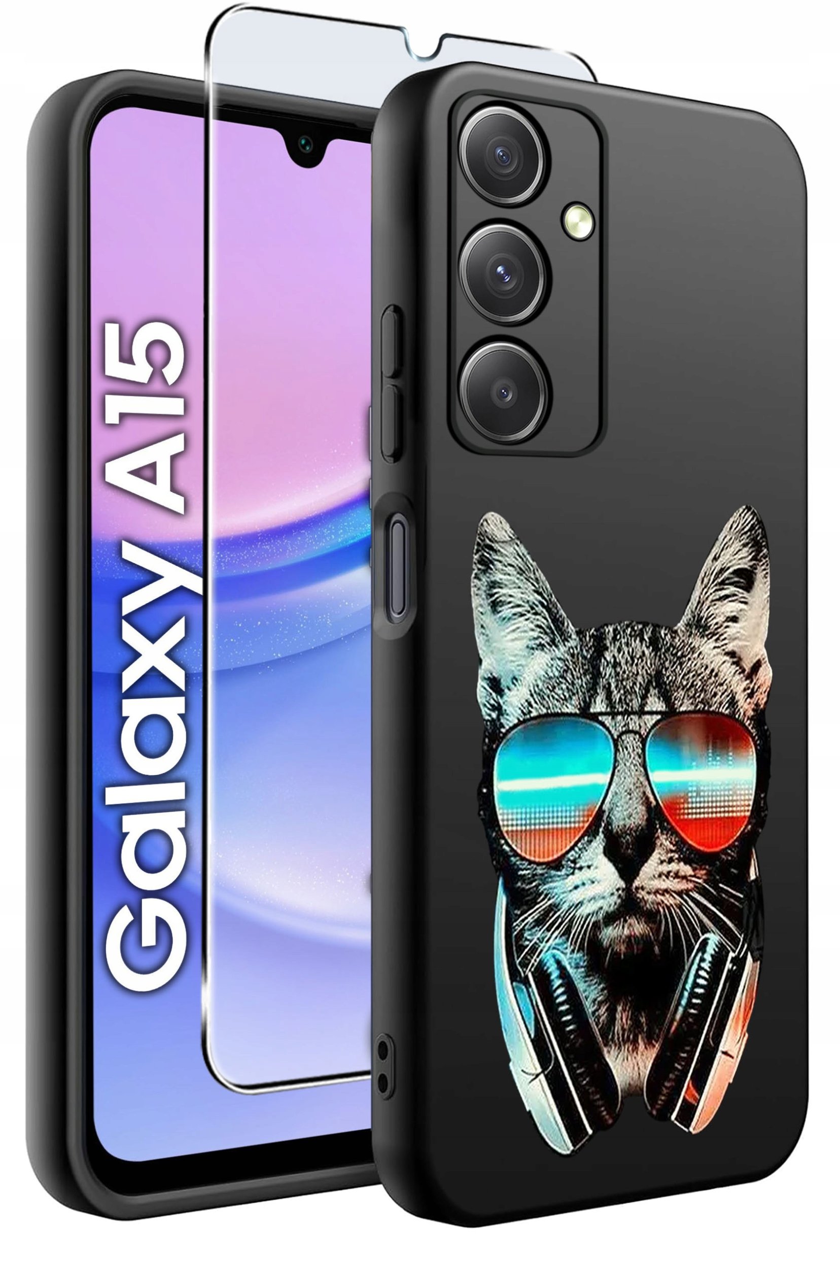 ETUI do Samsung A15 4G | 15 5G WZORY | SILIKONOWE MATT CASE + SZKŁO 9H