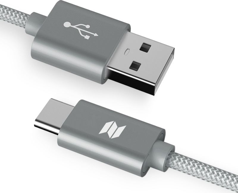 Kabel USB Rock Space USB-A - USB-C 1 m Szary (02551)