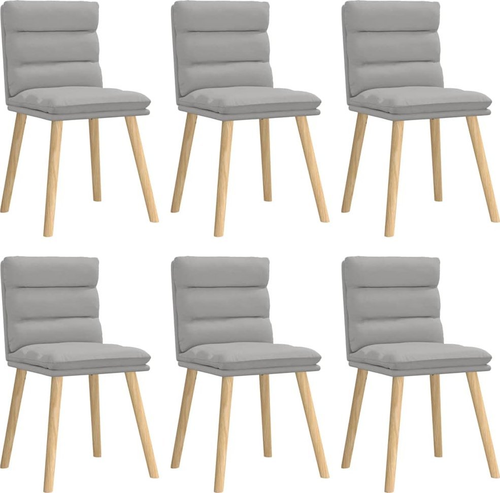 Krzesła do jadalni 6 szt. Tkanina Cloud Grey
