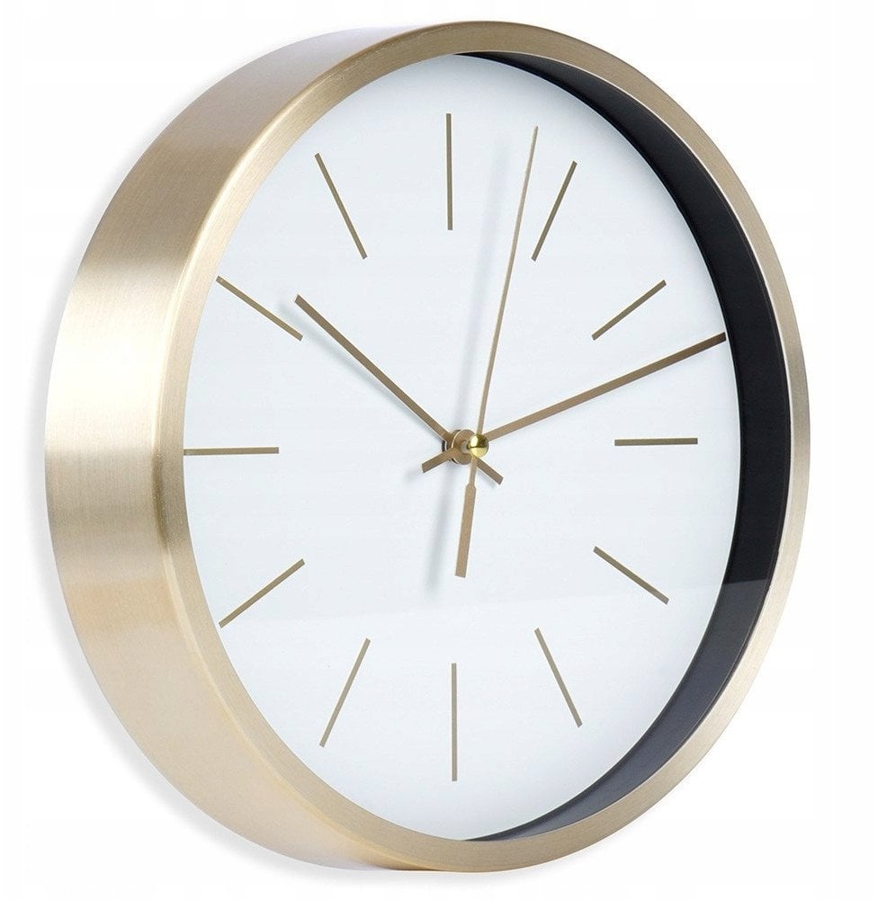 Zegar ścienny biały złoty 25 cm