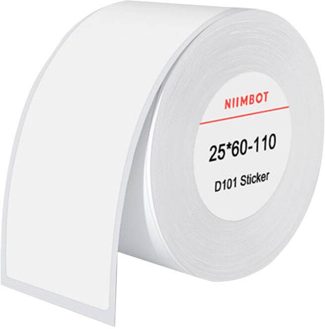 Niimbot Etykiety Termiczne etykiety 25x60 mm, 110 szt (Białe) (T25*60-110WHITE)