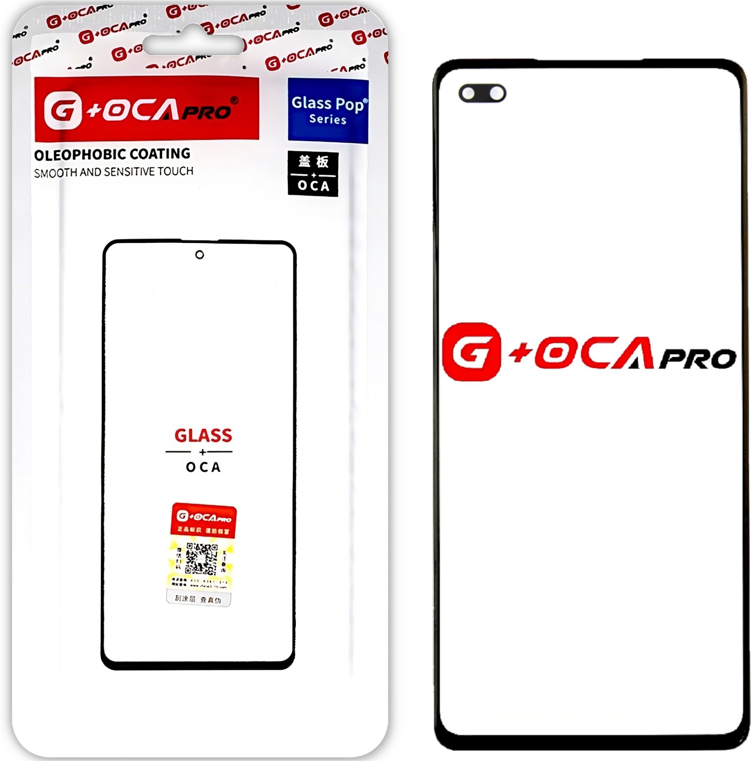 Szybka z Klejem OCA do Oppo Reno 4 Lite Refabrykacja Ekranu G+ OCA Pro