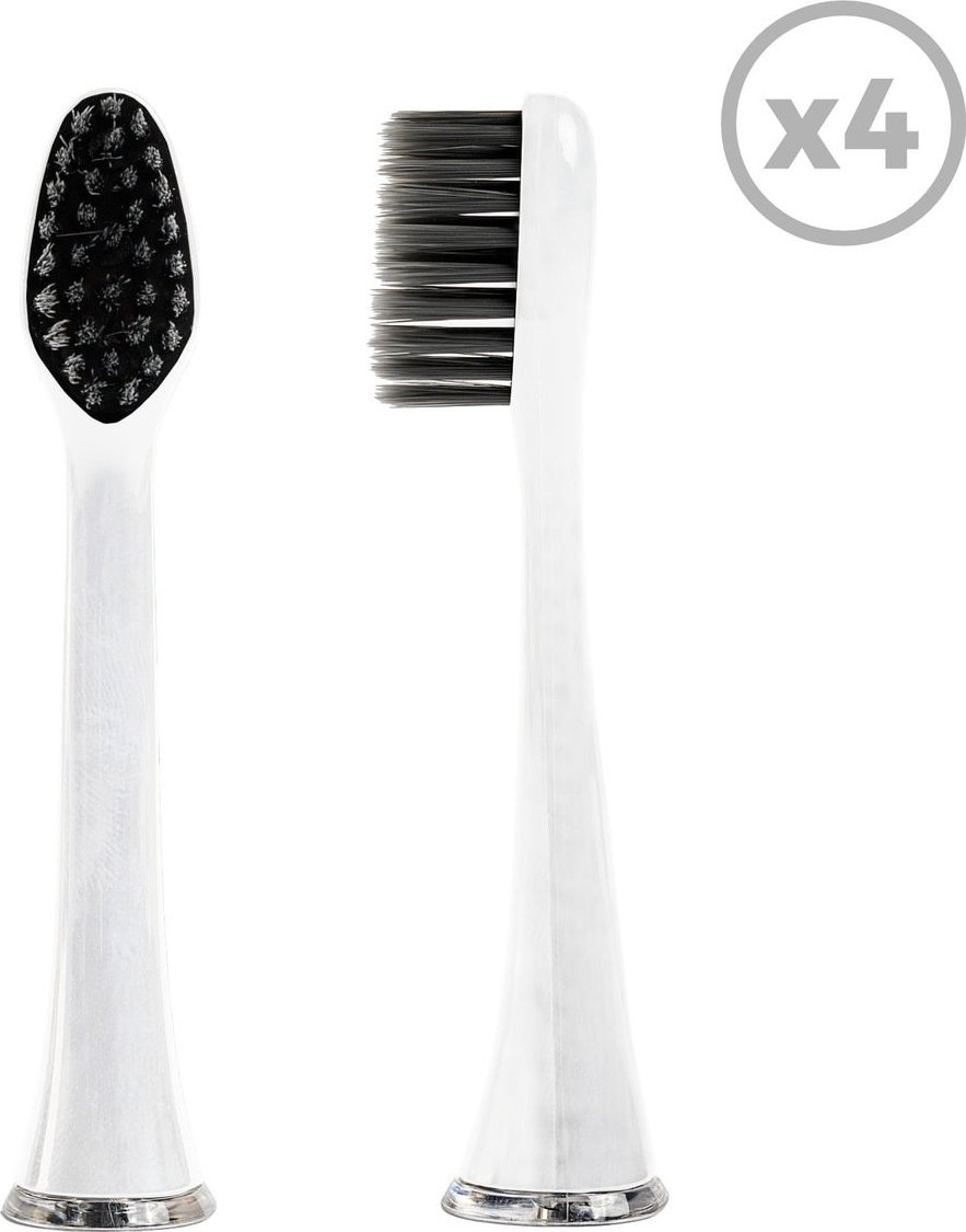 Końcówka Smiley Końcówki do szczoteczki sonicznej Smiley Pro White Węglowe Carbon Clean 4 szt. białe