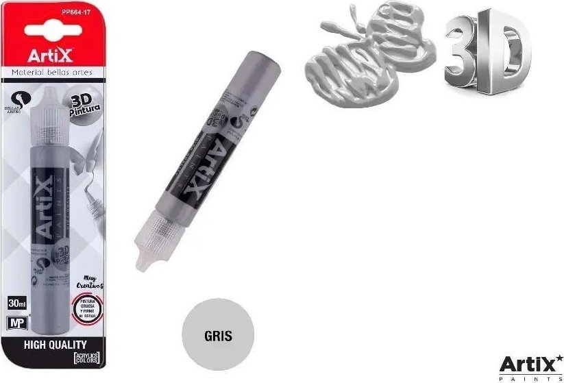 DP Craft Farba strukturalna 3D szary 30ml