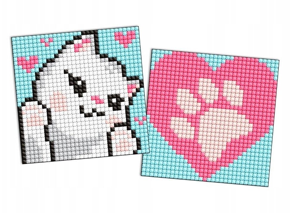 Diamentowa mozaika na naklejce IDEYKA, 9x9 cm, kids, białe łapy, 2 szt.