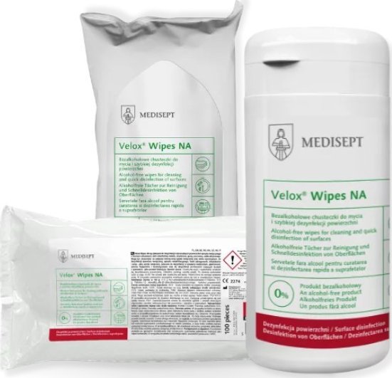 Medisept Chusteczki do mycia i szybkiej dezynfekcji Velox Wipes NA Flow pack