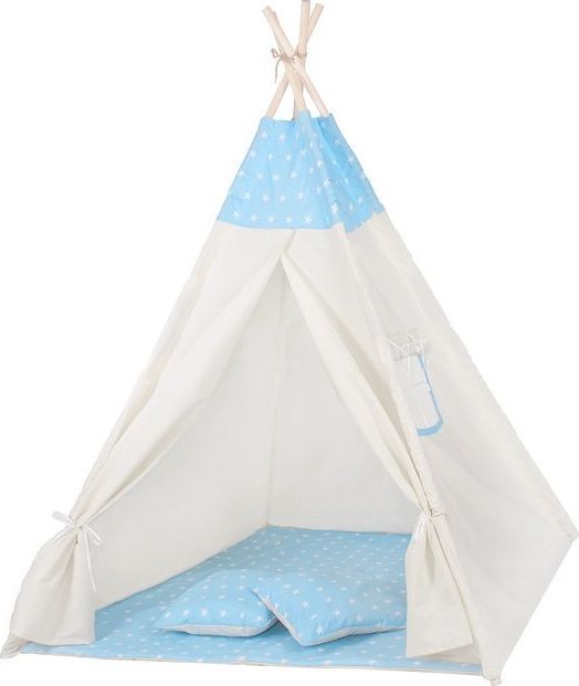 Springos Namiot Tipi dla dzieci wigwam błękitny w gwiazdki XXL UNIWERSALNY