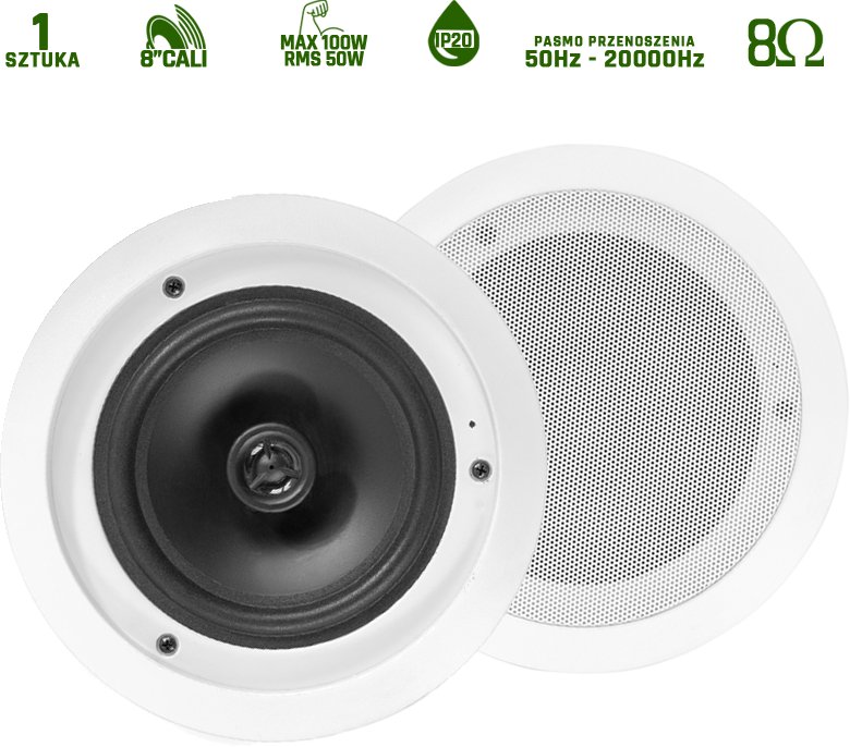CSSG8 Głośnik sufitowy 1szt 8" - 100W Aluminium one size