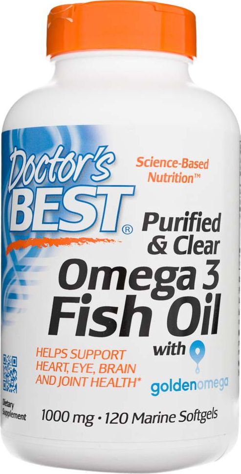 DOCTORS BEST Doctor's Best Oczyszczony Olej Omega-3 1000 mg - 120 kapsułek