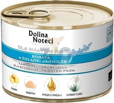 Dolina Noteci Dolina Noteci PREMIUM dla psów małych ras JUNIOR bogata w żołądki jagnięce 185 g