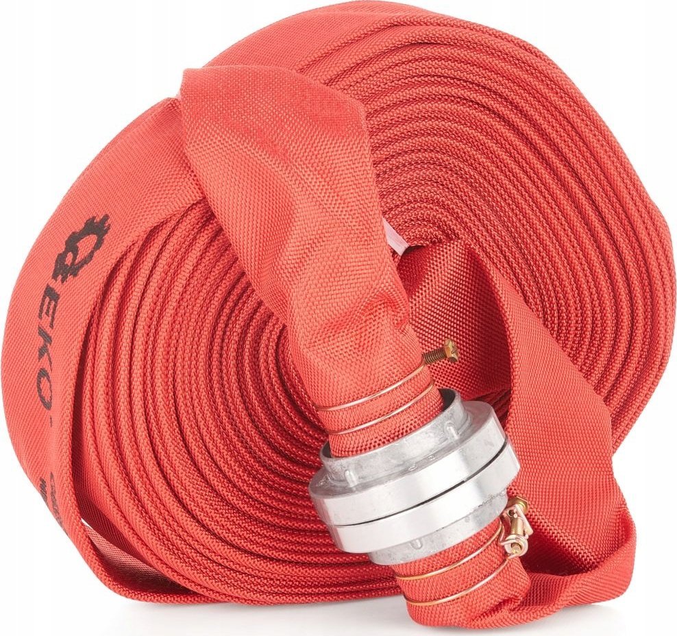 Geko Wąż parciany czerwony /strażak/ 2" 30m ze złączkami (5)