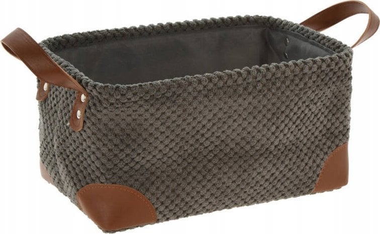 Home Styling Collection Koszyk do przechowywania, sztruks z uchwytami, 30 x 20 x 15 cm