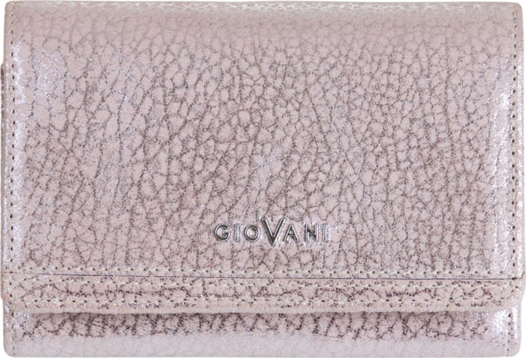 Giovani Skórzany portfel damski zana - giovani rfid, jasnoróżowy