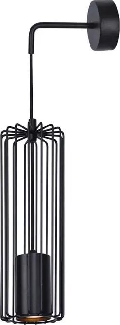 Kinkiet Lumes Czarny druciany kinkiet z regulacją zwisu - S778-Kela