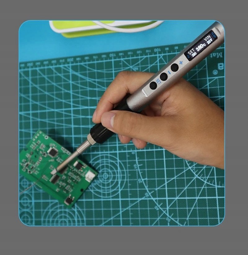 Rosfix PRECYZYJNA MOBILNA LUTOWNICA NA GROTY T12 65W USB-C OLED NA POWERBANK HQ