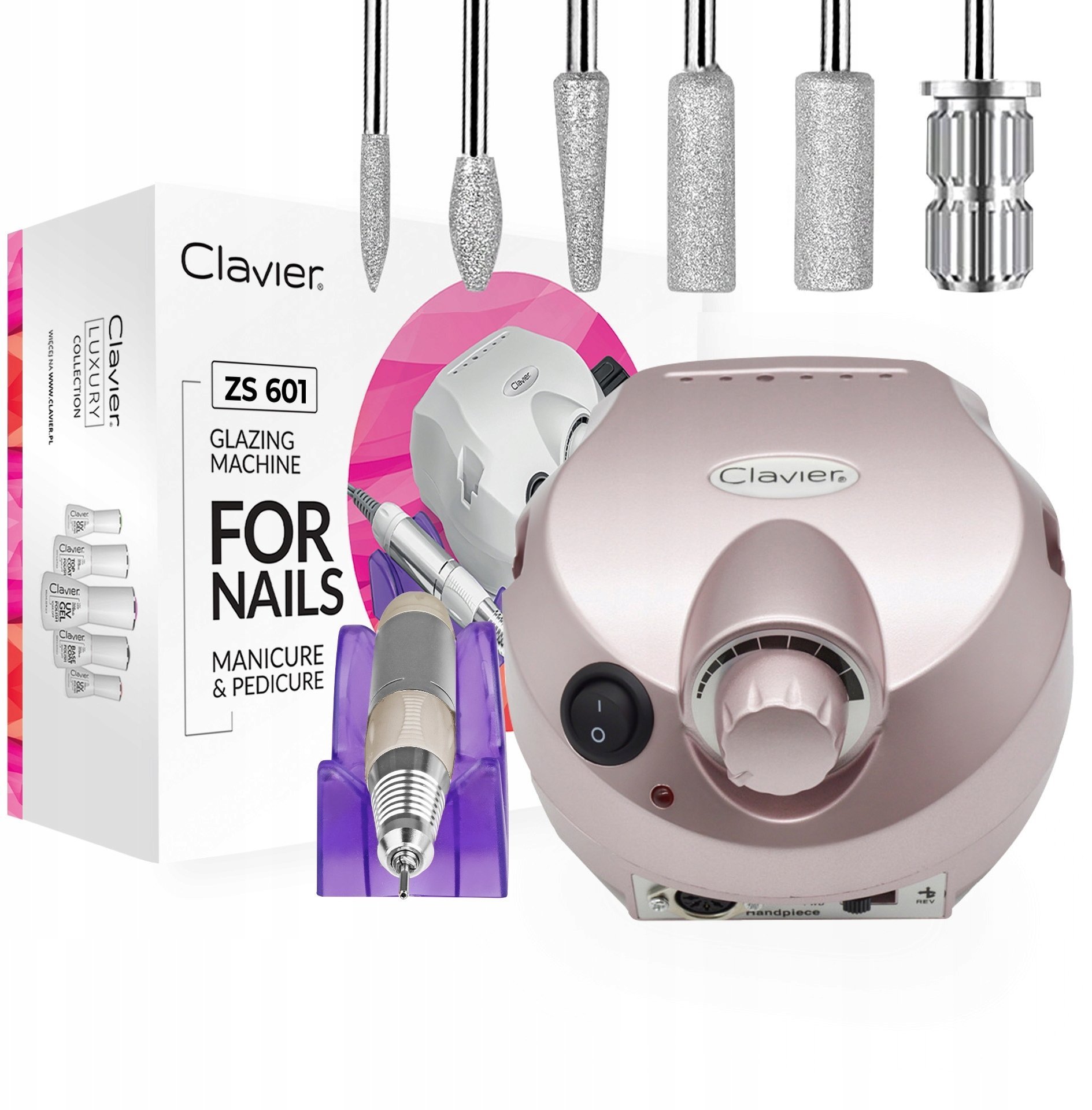 CLAVIER_Frezarka do paznokci 65W ZS 601 Rose Gold