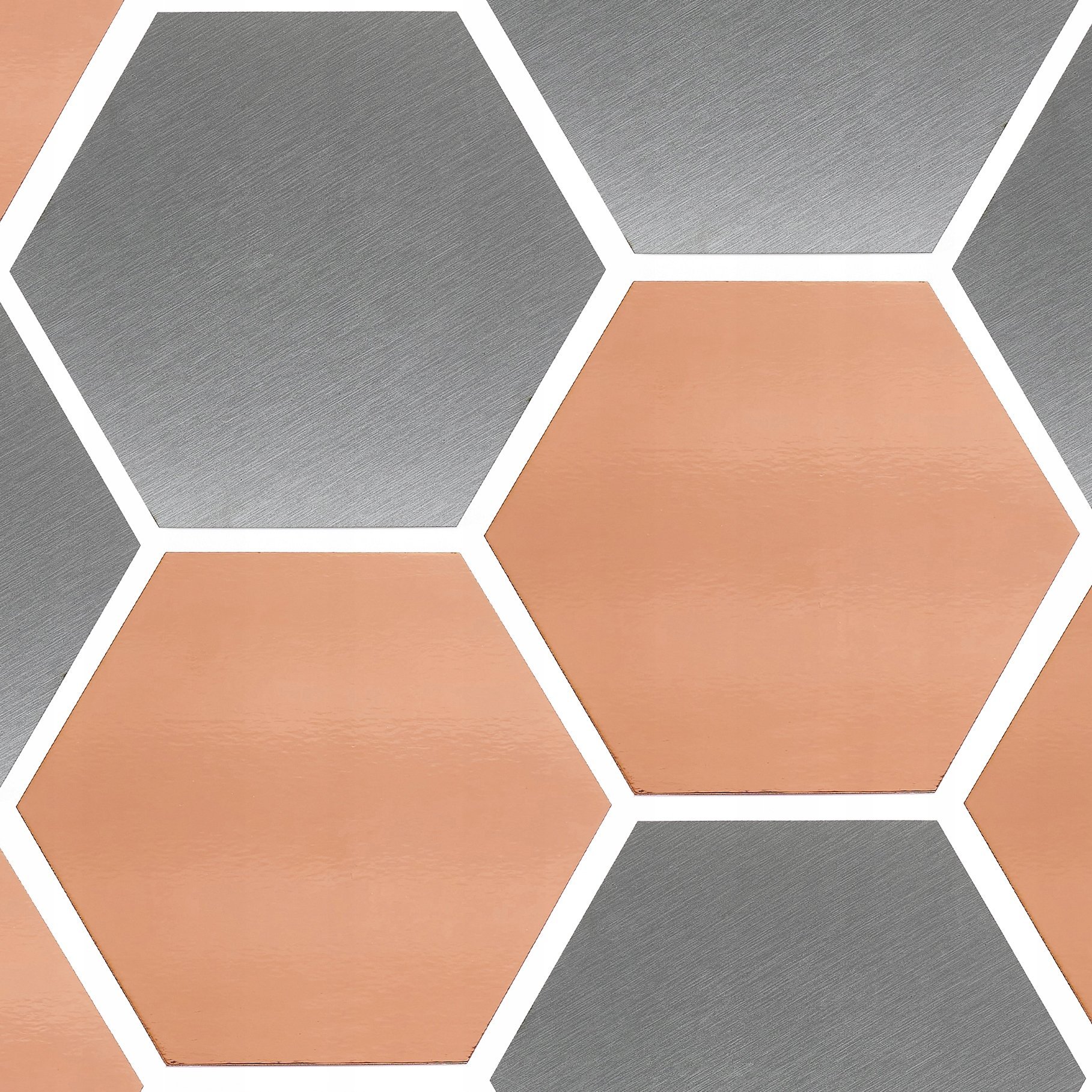 Techrebal PENELE DEKORACYJNE LAMELE ŚCIENNE HEKSAGON METAL