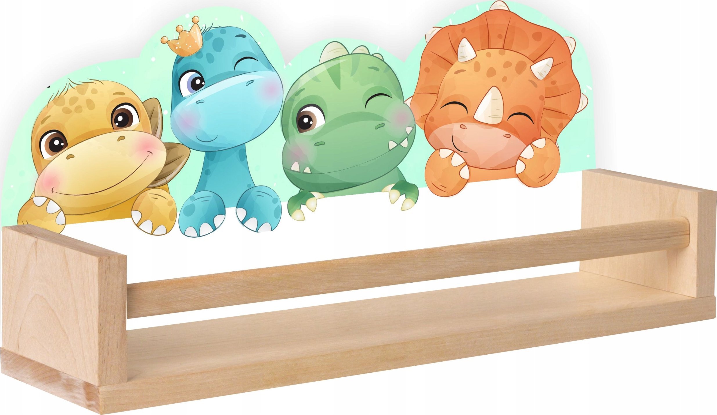 Urocza półka drewniana DINO dinozaury dinusie