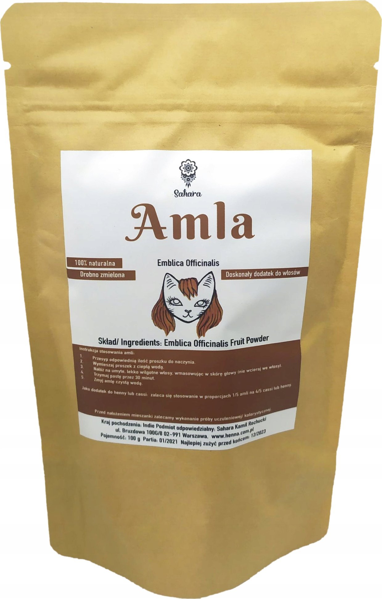 Sahara Henna Amla Mielona 100g