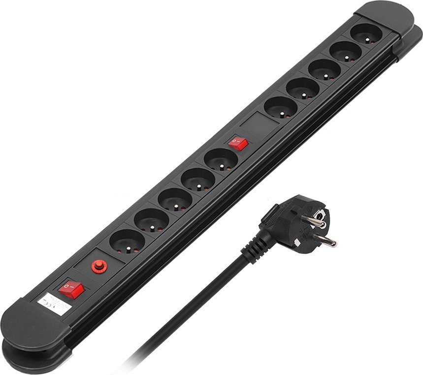 Listwa zasilająca Maclean Energy 10 gniazd 1.5 m czarna (mce10)