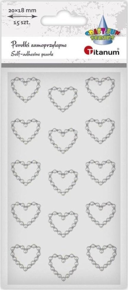 Argo Perełki samoprzylepne Serca białe 15szt