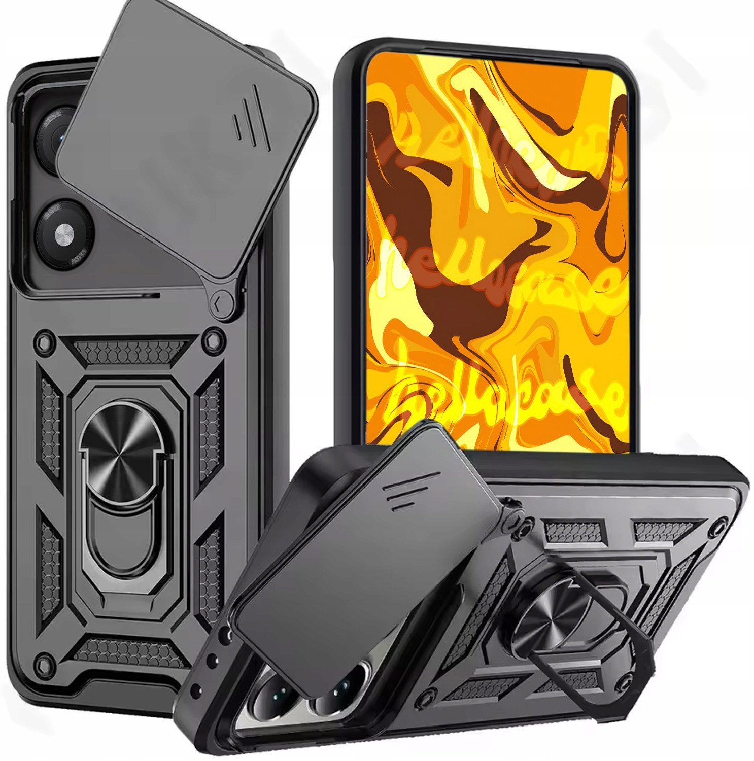 ETUI PANCERNE DO HONOR 400 LITE CZARNE ARMOR HOLDER RING CASE OCHRONNE