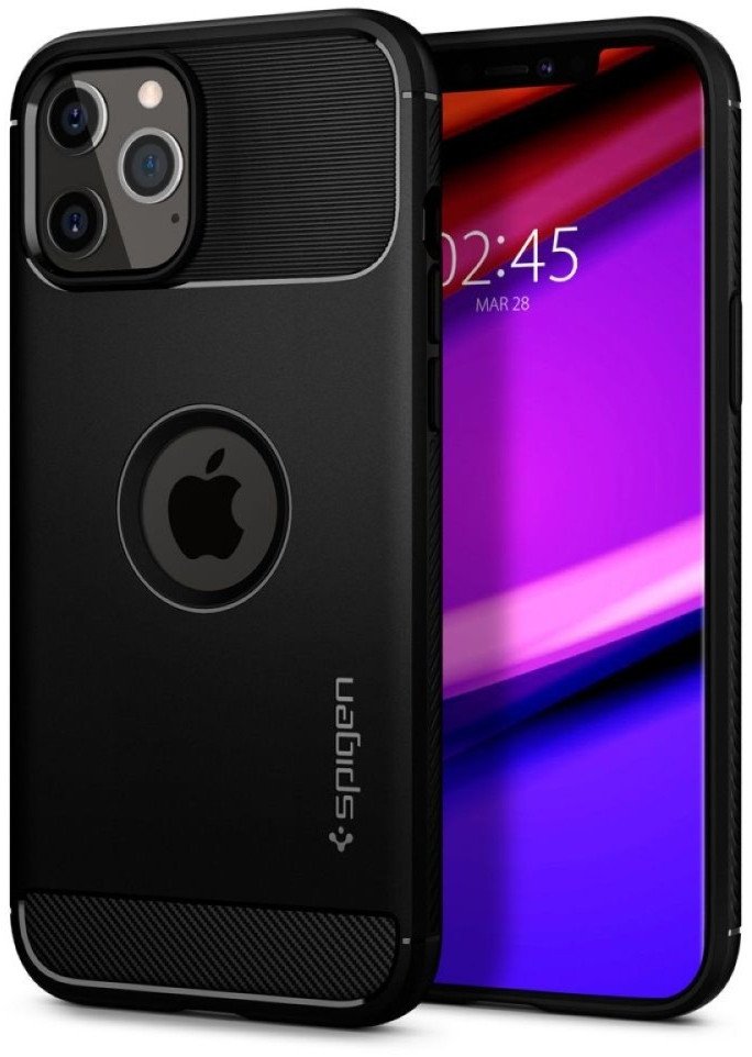 Etui Pancerne Spigen Rugged Armor do iPhone 12/iPhone 12 Pro, czarne