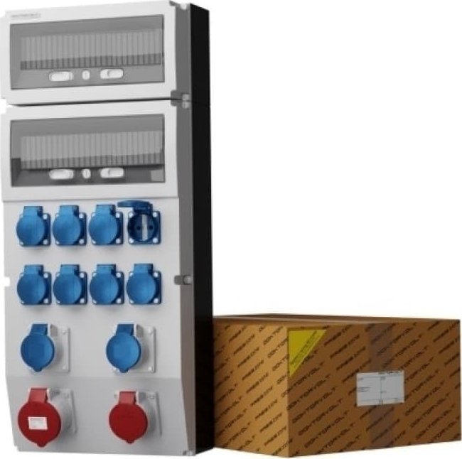 Doktorvolt Rozdzielnica budowlana eXT gniazda kempingowe 2x16A/3P oraz 32A/5P 16A/5P 8x230V Doktorvolt