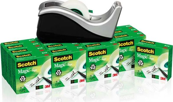 3M Taśma samoprzylepna Scotch 19mmX33m krystaliczna 16szt+podajnik C60 8-1933R16C60