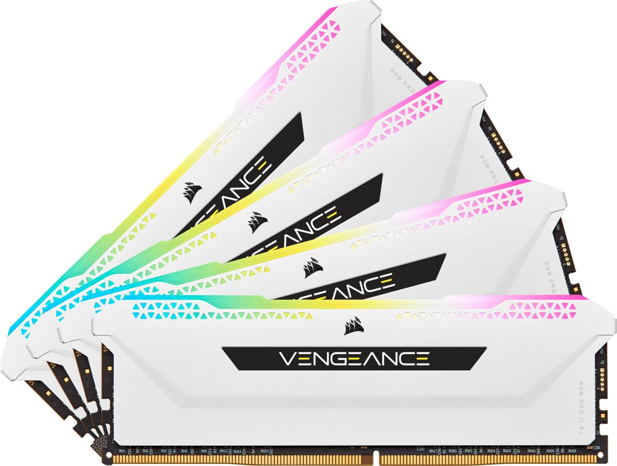 Pamięć Corsair Vengeance RGB PRO SL, DDR4, 32 GB, 3600MHz, CL18 (CMH32GX4M4D3600C18W)