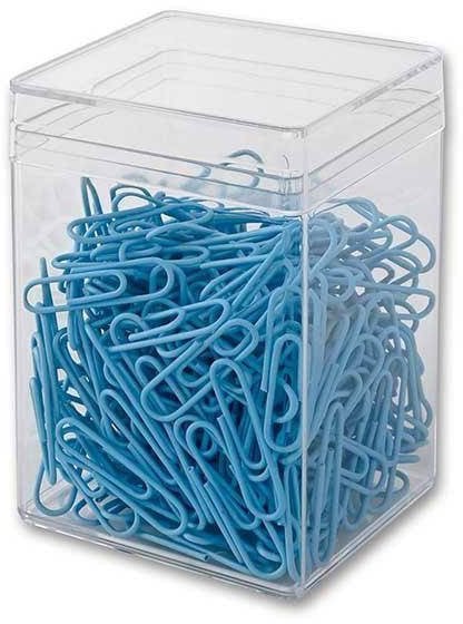 Victory Office Product SPINACZE BIUROWE VICTORY OFFICE 28MM 300 SZT. OKRĄGŁE PASTELOWE JASNONIEBIESKIE POJEMNIK PLASTIKOWY