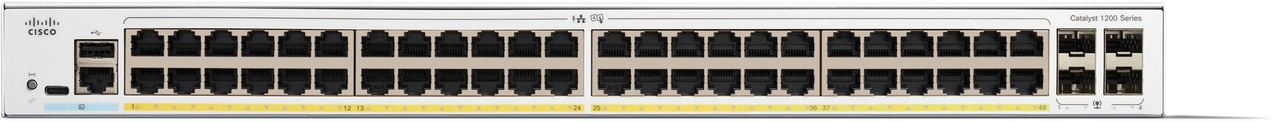 Switch Cisco Catalyst C1200-48P-4G-RF sieciowe połączenia Zarządzany L2/L3 Gigabit Ethernet (10/100/1000) Wsparcie PoE Biały