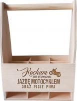 Koszulkowy Kocham dwie rzeczy w życiu: jazdę motocyklem oraz picie piwa - drewniane nosidło z grawerem