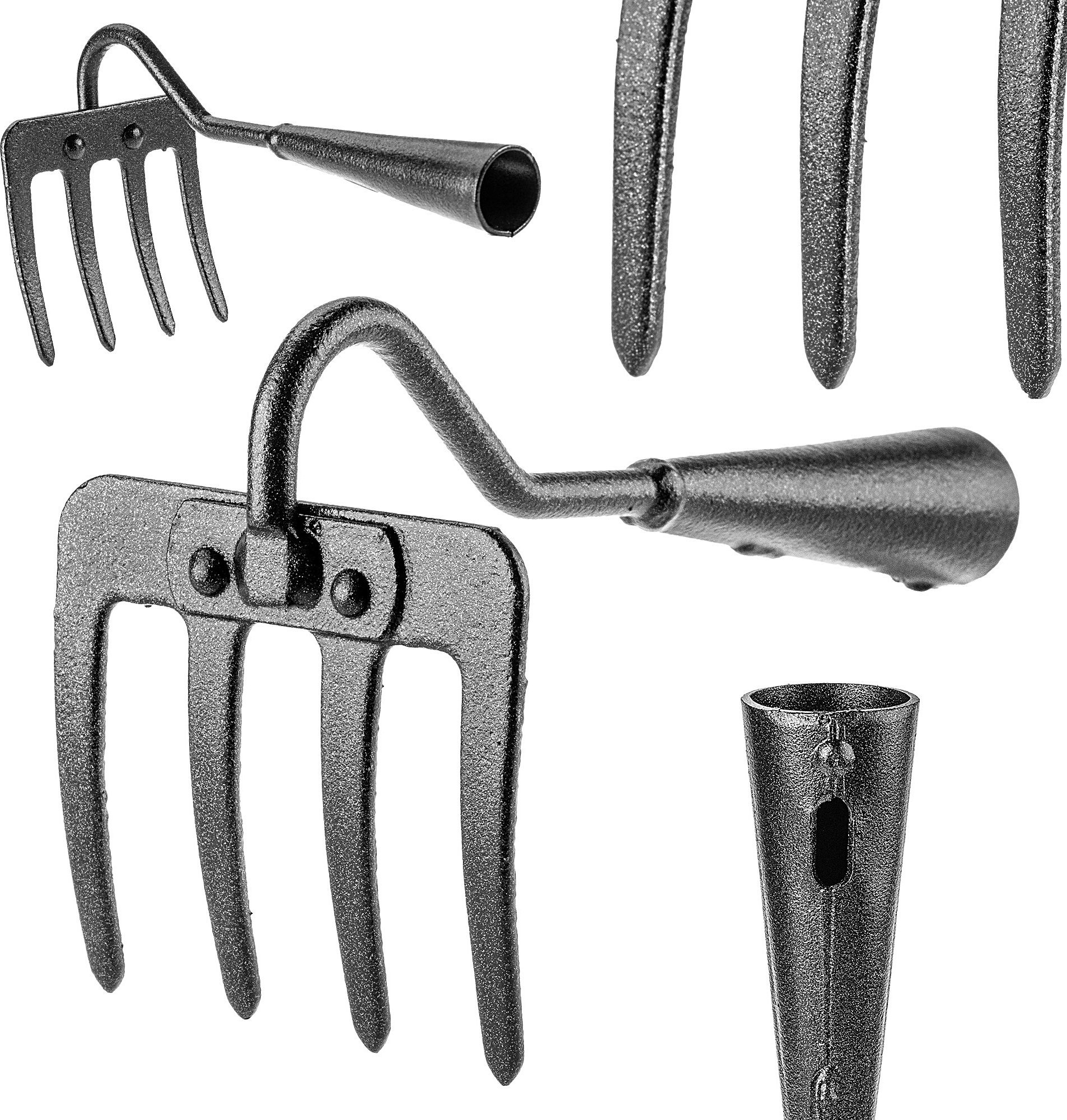 Kadax KADAX Grabki Do Aeracji Ogrodowe 3-Zębne Stalowe Ogrodnicze Spulchniacz małe