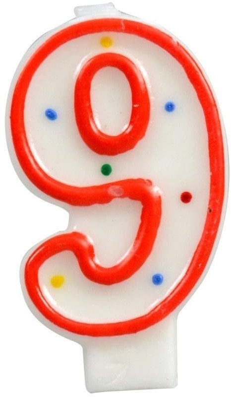 Świeczka cyferka 9 kropki