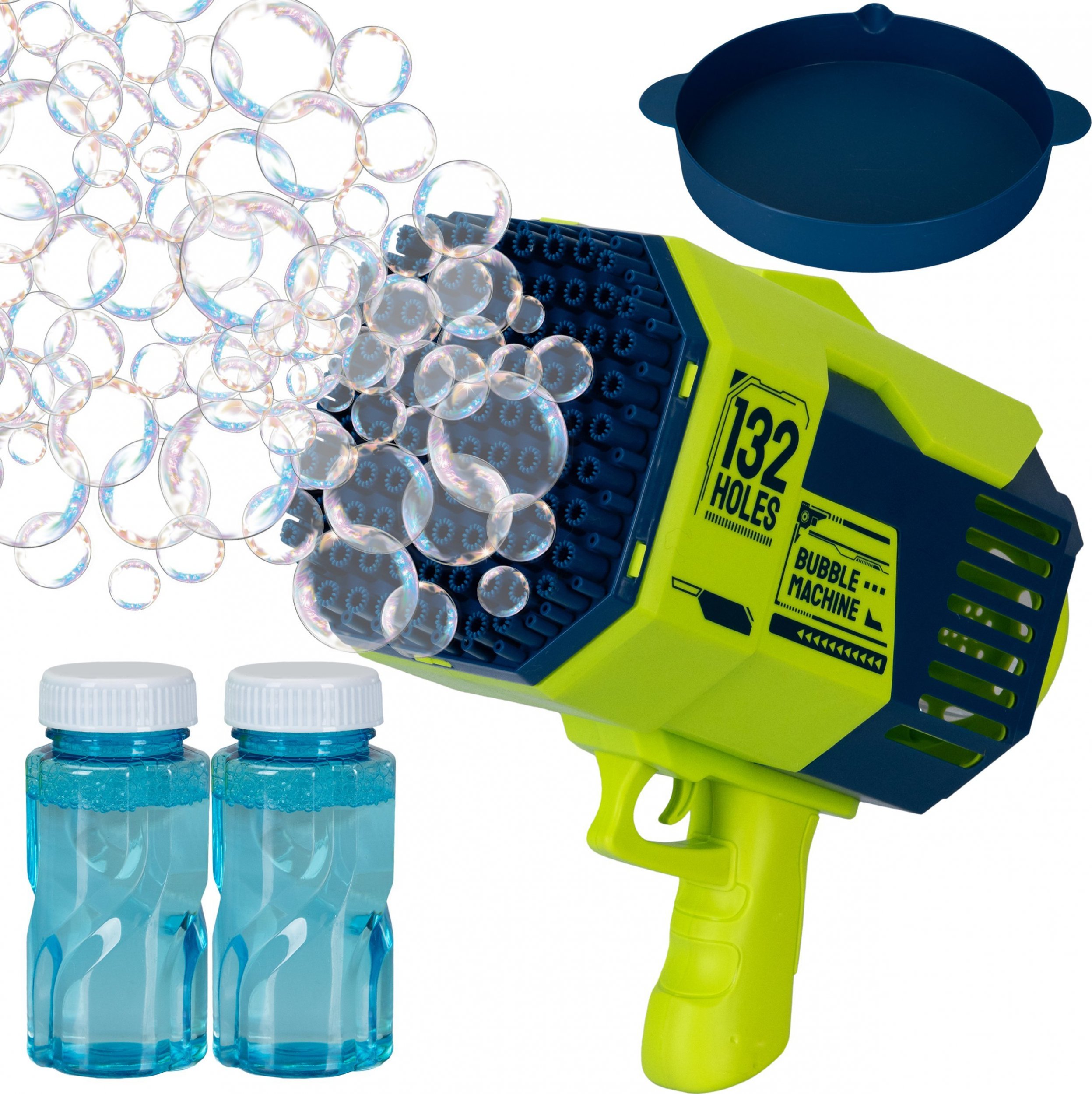Coil Coil pistolet do baniek mydlanych + płyn bańki mydlane automat 132 bazooka zielony