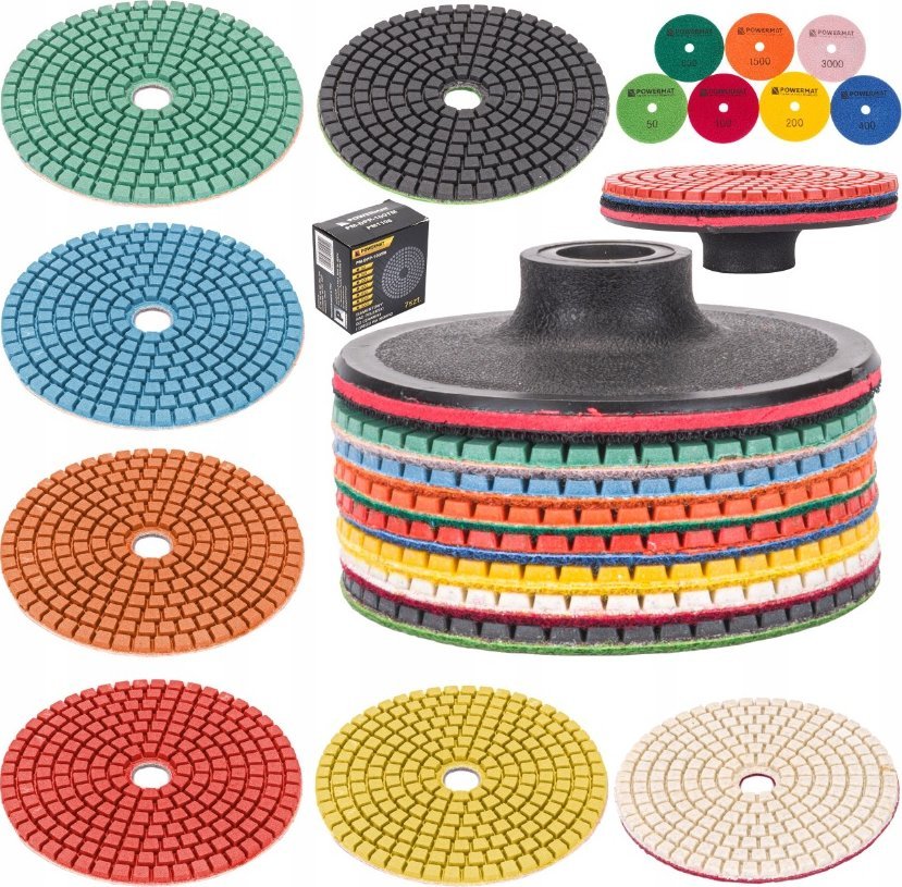 Powermat Tarcza diamentowa zestaw do szlifowania gresu dysk Powermat PM-DPP-100TM