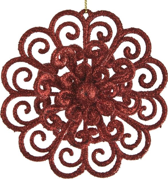 Witek Home 3x Ozdoba świąteczna kwiat czerwony