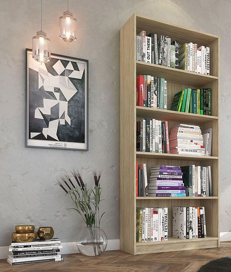 Elior Duży regał na książki Nidan 4X - dąb sonoma